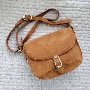 Emma Fox Brown Suede Crossbody Purse